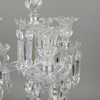 BACCARAT Medallion Molded Crystal Three Arm Candelabrum