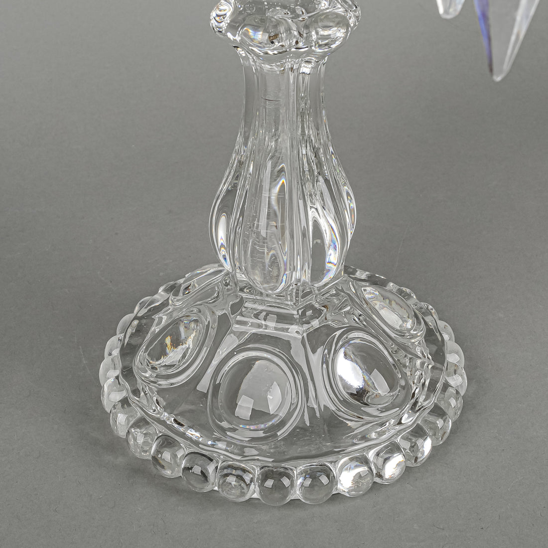 BACCARAT Medallion Molded Crystal Three Arm Candelabrum