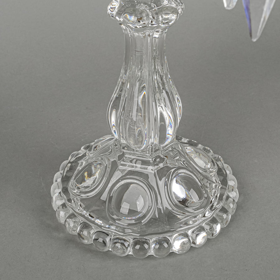 BACCARAT Medallion Molded Crystal Three Arm Candelabrum