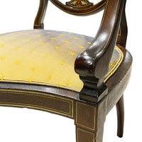 Vintage Mahogany Sheraton Revival Inlaid Shield Back Chair