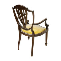 Vintage Mahogany Sheraton Revival Inlaid Shield Back Chair
