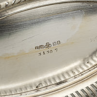 BARKER BROS Silver Plate Pierced Oval Basket w/Handle 31307