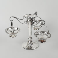 RM Silver Plate Epergne w/Hanging Baskets  4pcs