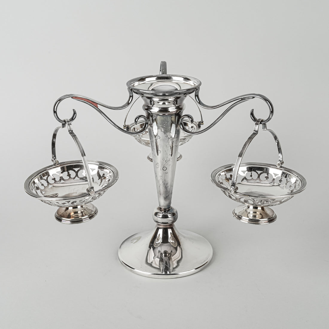 RM Silver Plate Epergne w/Hanging Baskets  4pcs