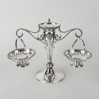 RM Silver Plate Epergne w/Hanging Baskets  4pcs