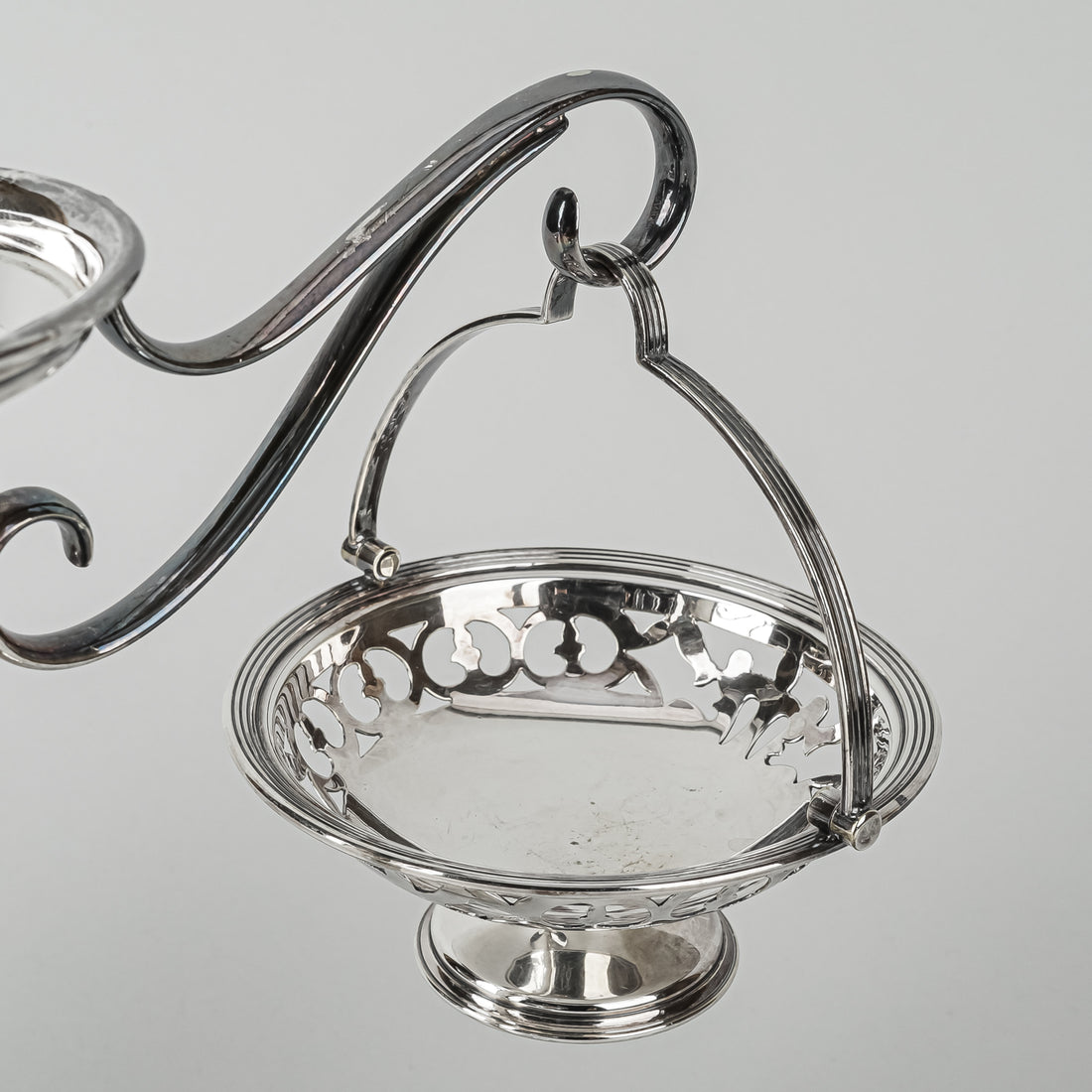 RM Silver Plate Epergne w/Hanging Baskets  4pcs