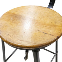 Vintage Steel & Birch Drafting Stool