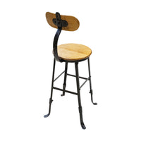 Vintage Steel & Birch Drafting Stool