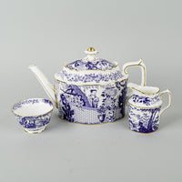 ROYAL CROWN DERBY Mikado Tea Service 4pcs Chelsea Shape