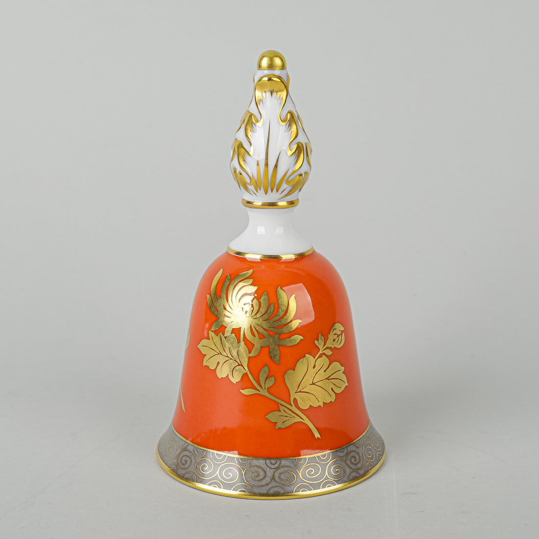 HEREND Golden Chrysanthemum Table Bell