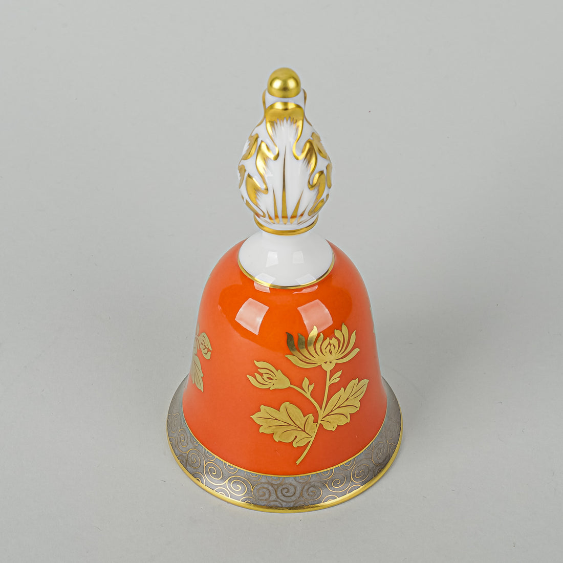 HEREND Golden Chrysanthemum Table Bell