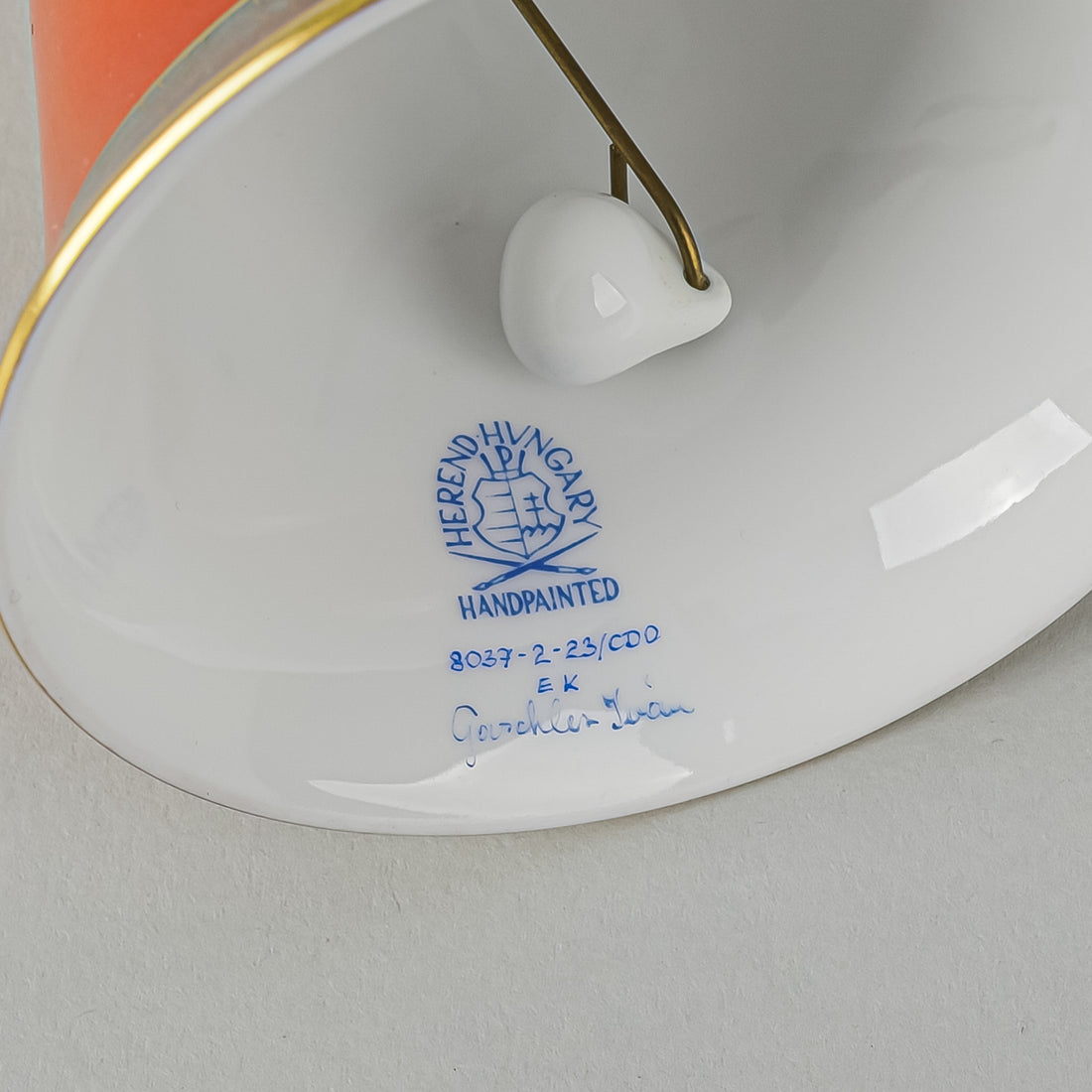 HEREND Golden Chrysanthemum Table Bell