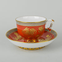 HEREND Golden Chrysanthemum Cup & Saucer 336