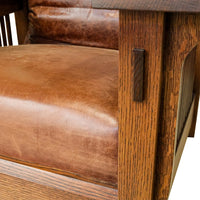 Mission Oak Morris Chair And Ottoman With Leather Cushions