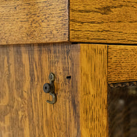 Vintage Oak Clock Case Curio Cabinet