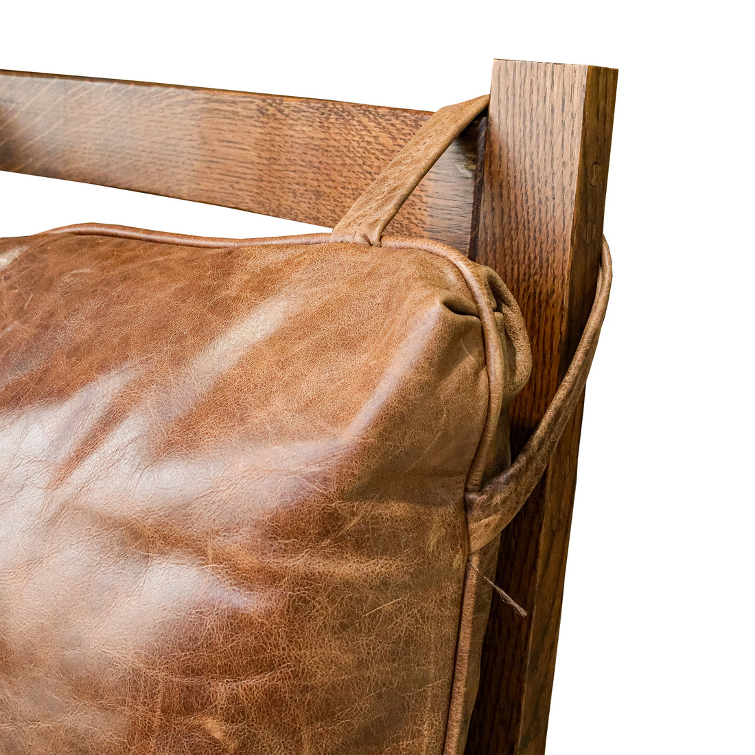 Mission Oak Morris Chair And Ottoman With Leather Cushions