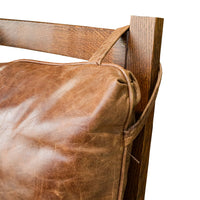 Mission Oak Morris Chair And Ottoman With Leather Cushions