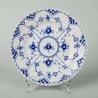 ROYAL COPENHAGEN Blue Fluted Full Lace Dessert Plates Set Of 9