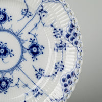 ROYAL COPENHAGEN Blue Fluted Full Lace Dessert Plates Set Of 9