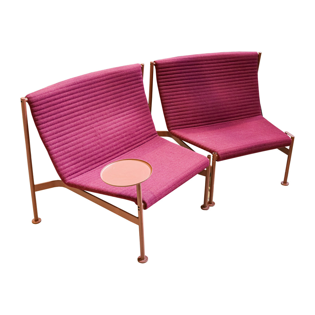 CAPPELLINI Telo Lounge Chairs Burgandy Set of 4