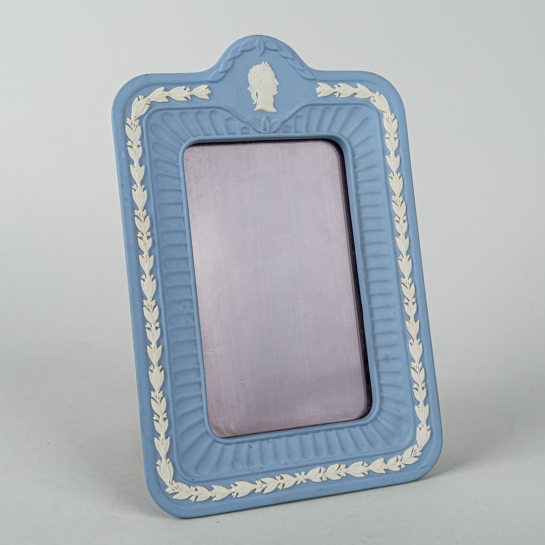 WEDGWOOD White On Blue Jasperware 3.5x5.5 Photo Frame