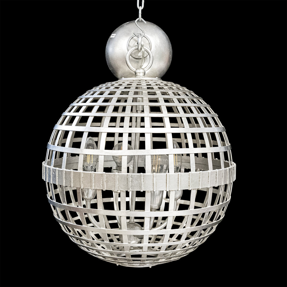 AERIN Mill Small Globe 4 Light Fixture - Burnished Silver