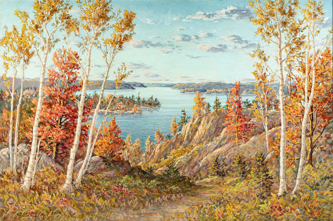 Otto Planding (Canadian 1857-    1967) Lake Scene W/Birches