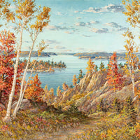 Otto Planding (Canadian 1857-    1967) Lake Scene W/Birches