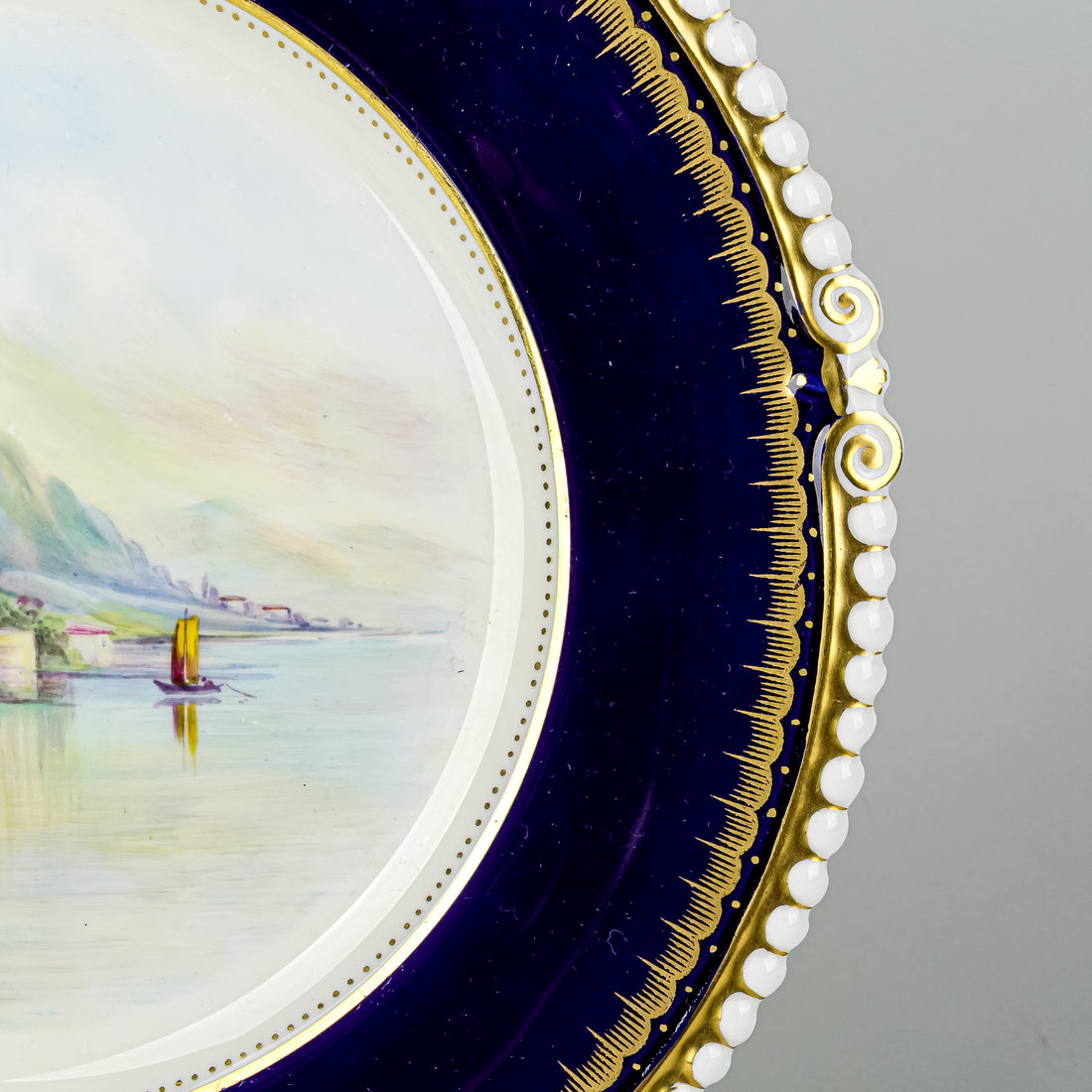 AYNSLEY G.Bentley "Gravedona, Lago Di Como" Hand Painted Cabinet Plate