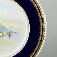 AYNSLEY G.Bentley "Gravedona, Lago Di Como" Hand Painted Cabinet Plate