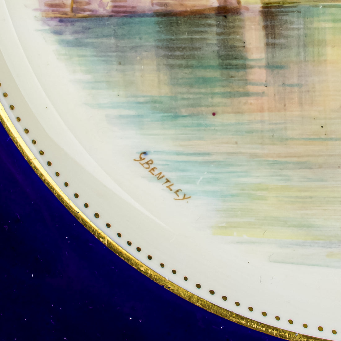 AYNSLEY G.Bentley "Gravedona, Lago Di Como" Hand Painted Cabinet Plate
