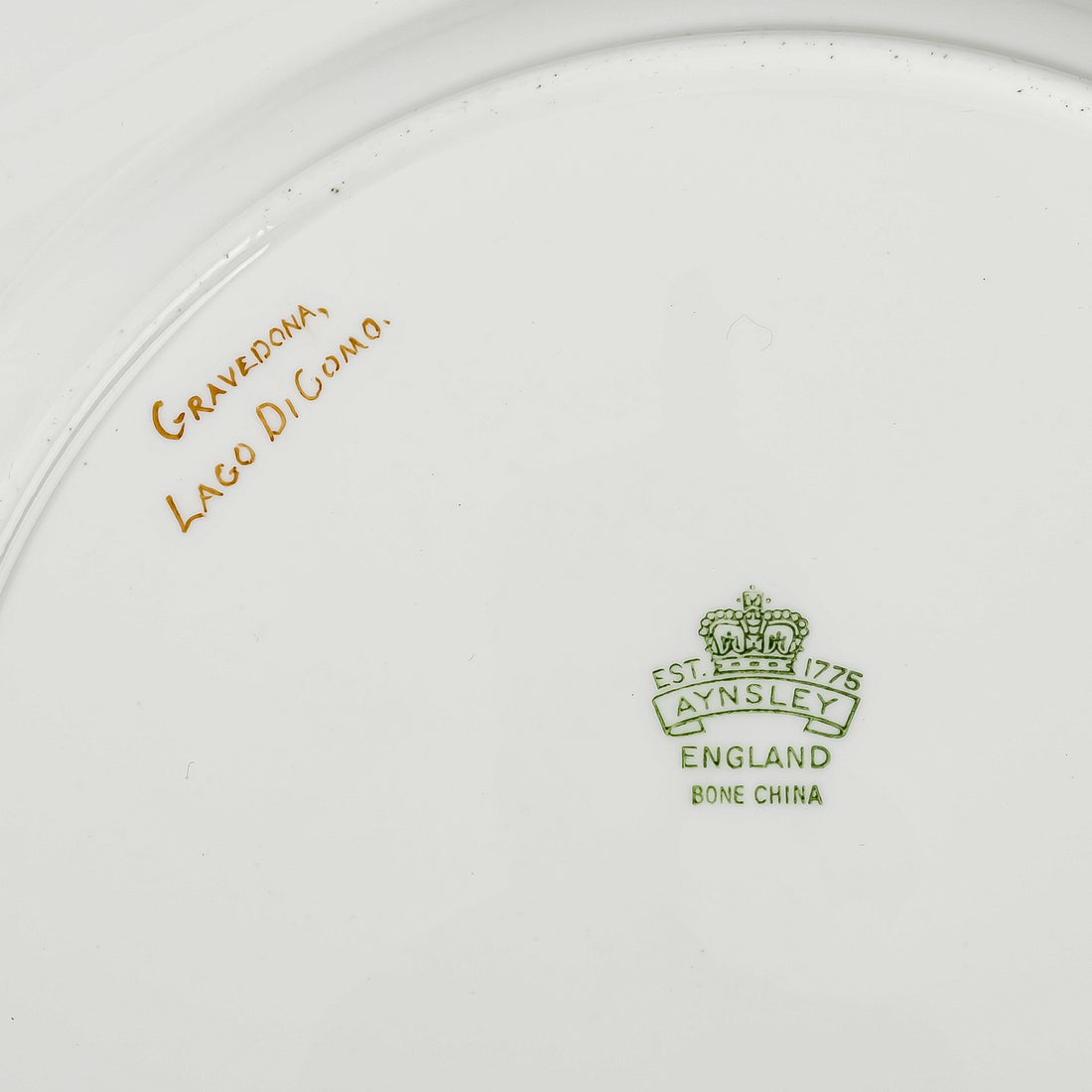 AYNSLEY G.Bentley "Gravedona, Lago Di Como" Hand Painted Cabinet Plate