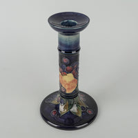 MOORCROFT Pomegranate Blue Ground Candlesticks Set of 2