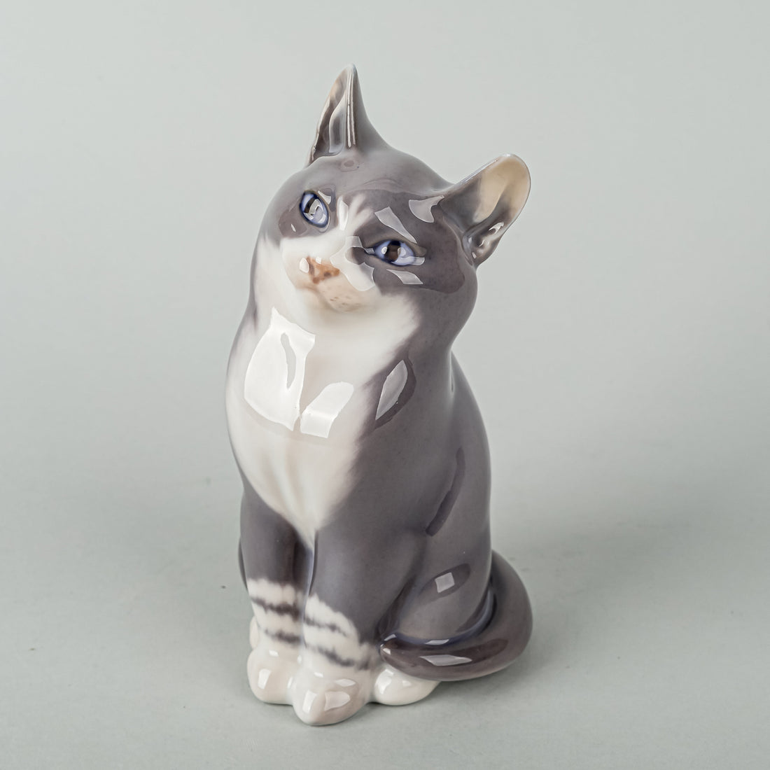 ROYAL COPENHAGEN Figurine Seated Cat, Grey 1803