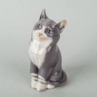 ROYAL COPENHAGEN Figurine Seated Cat, Grey 1803
