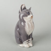 ROYAL COPENHAGEN Figurine Seated Cat, Grey 1803