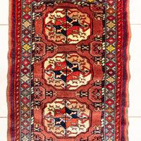Hand Knotted Wool Afghan Style Rug/Mat               38"x22"