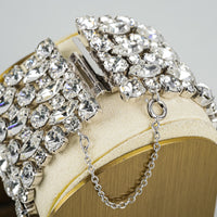 SHERMAN Clear Rhinestone 7 Row Round/Marquise Bracelet