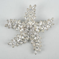 SHERMAN Silver-Tone Clear Rhinestone "Star Fish" Brooch