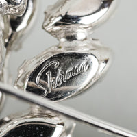 SHERMAN Silver-Tone Clear Rhinestone "Star Fish" Brooch
