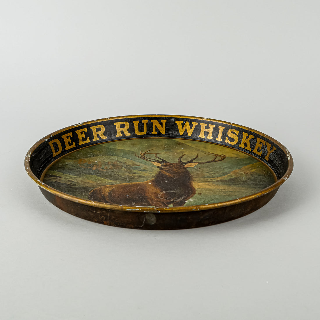 Antique DEER RUN WHISKEY Drinks Tray