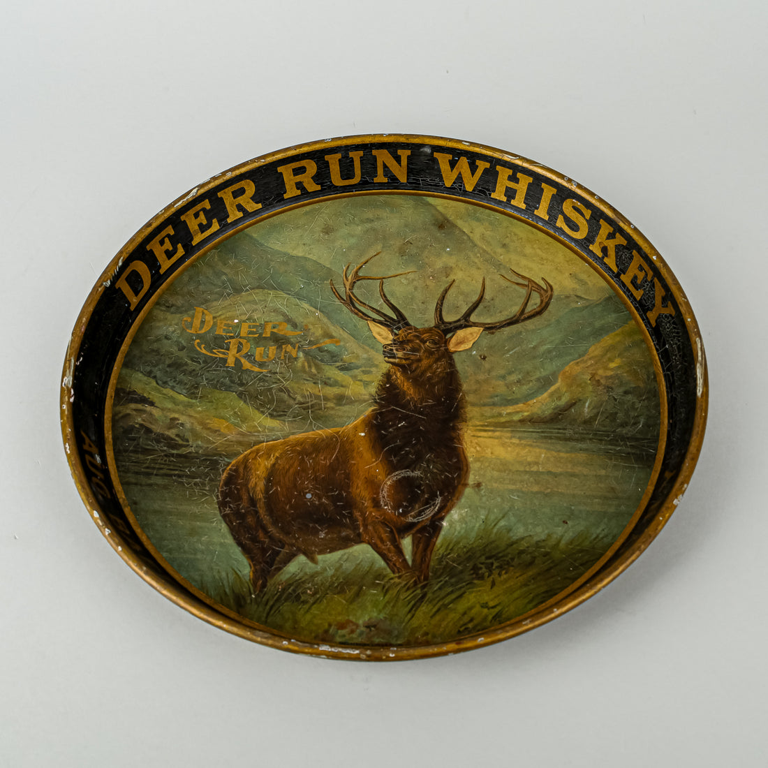 Antique DEER RUN WHISKEY Drinks Tray