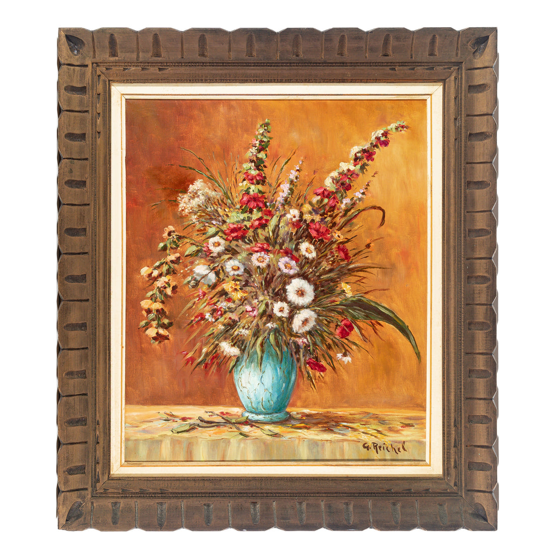 G. Reichel Still Life With Flowers Oil on canvas