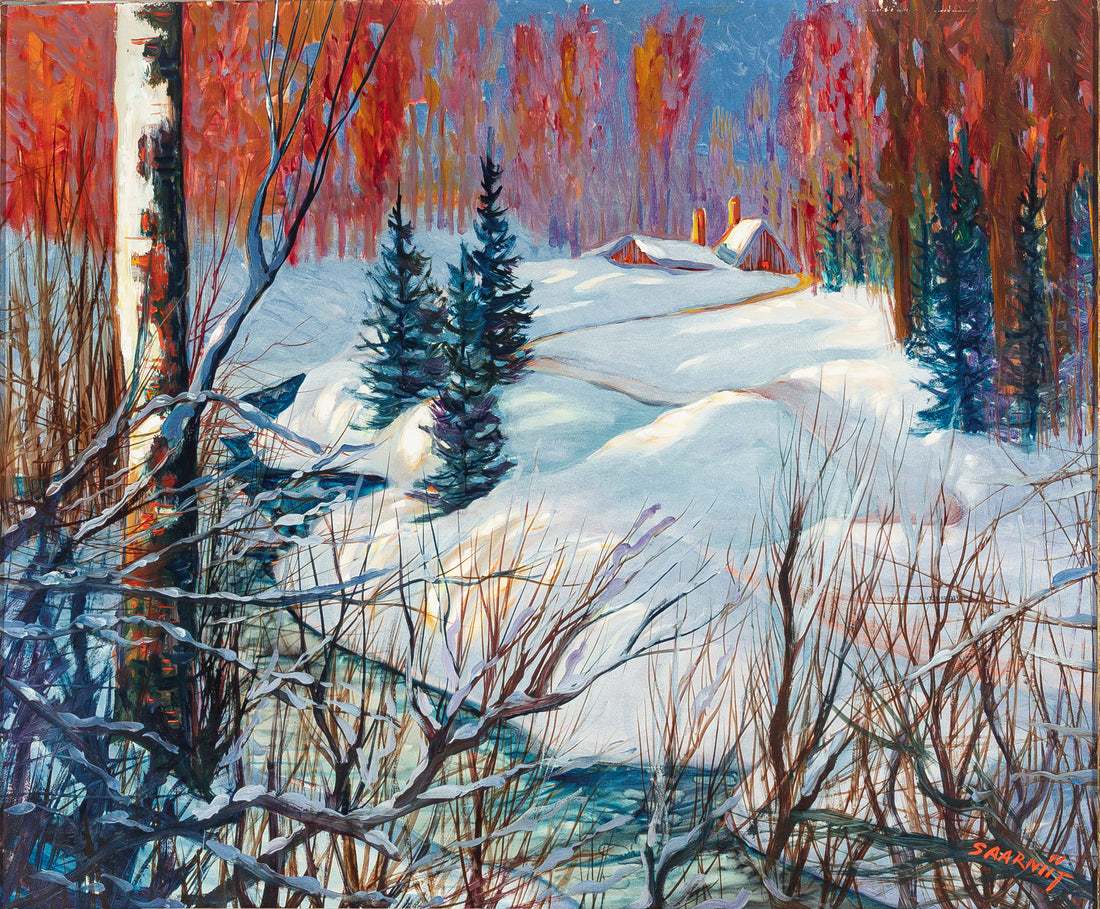 John Saarniit (Canadian 1909-1982) Winter Forest Landscape