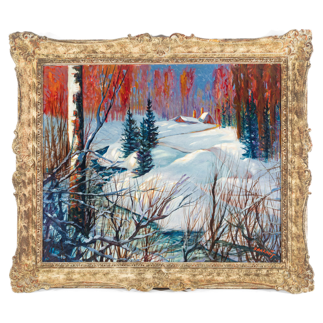 John Saarniit (Canadian 1909-1982) Winter Forest Landscape