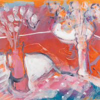Peter Harris (Canadian 1932-1993) "White Tulips" Mixed media on paper