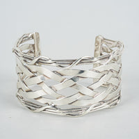 Sterling Braided Woven Cuff Bracelet