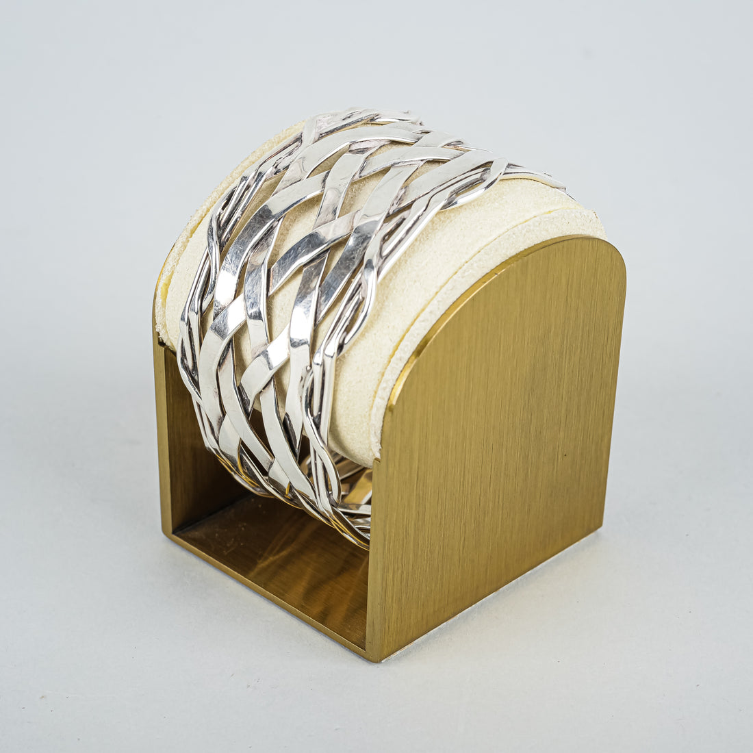 Sterling Braided Woven Cuff Bracelet
