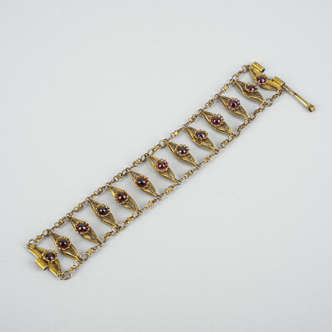 Sterling Vermeil Garnet Filigree Bracelet