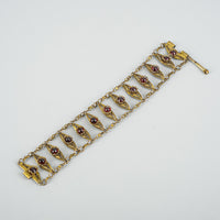 Sterling Vermeil Garnet Filigree Bracelet
